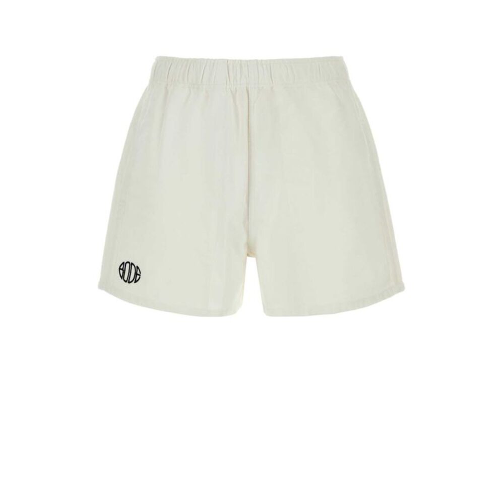 Bode Men White Cotton Bermuda Shorts